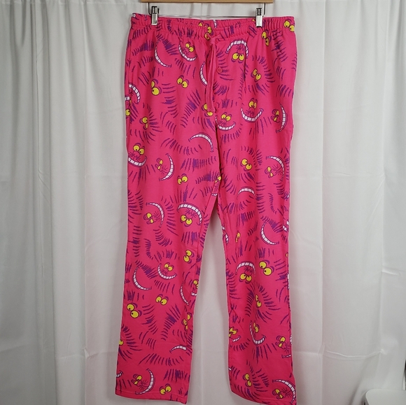 Disney Parks Alice In Wonderland Cheshire Cat Lounge Pants Pink Size Large NWT - Picture 1 of 14
